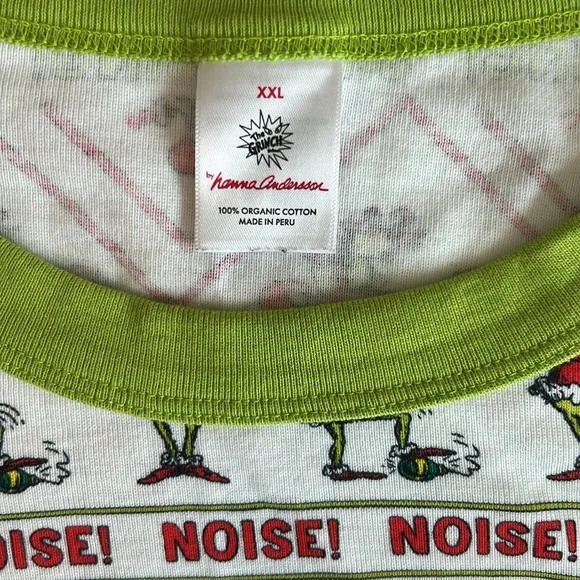 Hanna Andersson The Grinch Adult Pajama Set with Green Trim - Picture 2 of 6